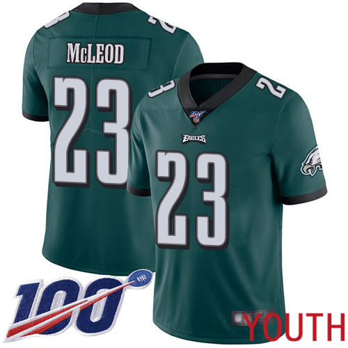 Youth Philadelphia Eagles #23 Rodney McLeod Midnight Green Team Color Vapor Untouchable NFL Jersey Limited 100th
